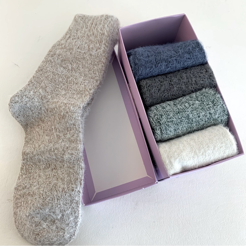 Cozy Fuzzy Socks Set - Neutral Tones